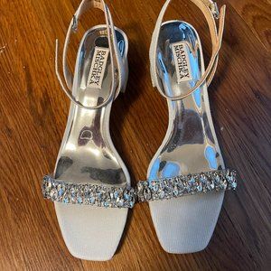 Badgley Mischka Women's Ivanna Crystal-Embellished Block Heel Sandals Size 8